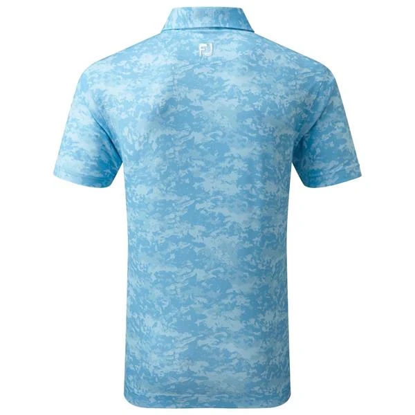 FootJoy Gents Cloud Camo Lisle Polo Shirt True Blue - Image 2