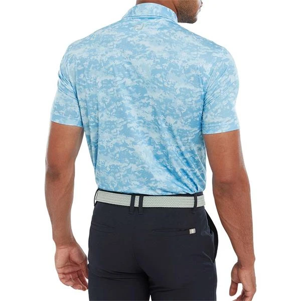 FootJoy Gents Cloud Camo Lisle Polo Shirt True Blue - Image 4