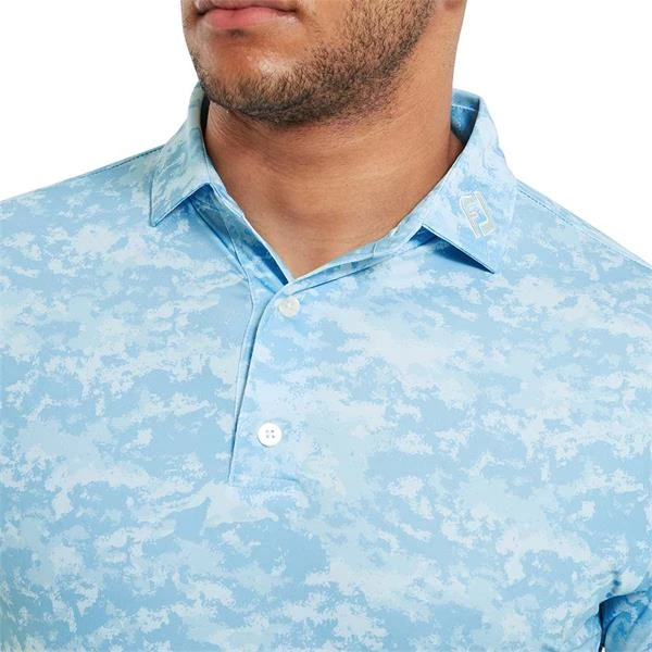 FootJoy Gents Cloud Camo Lisle Polo Shirt True Blue - Image 5
