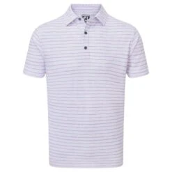 FootJoy Gents Chalk Line Pique Shirt White - Lavender