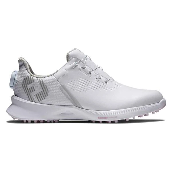 FootJoy Ladies FJ Fuel Spikeless Shoes White - Pink - BOA