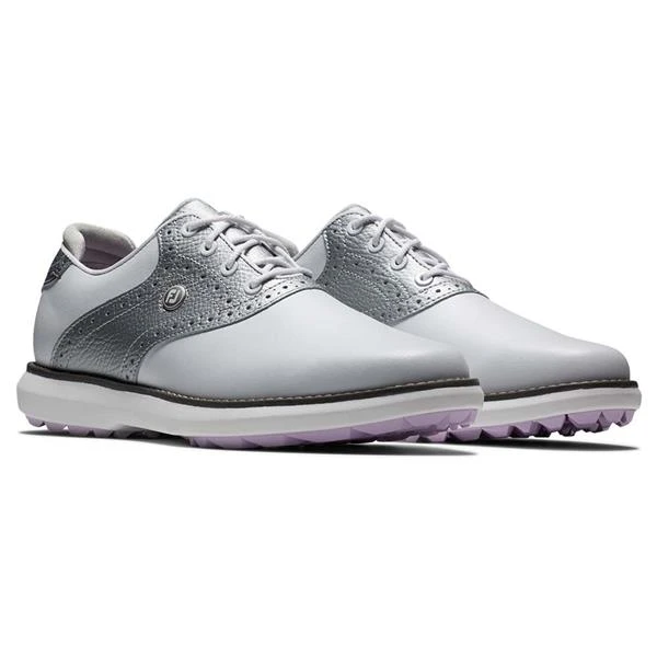 FootJoy Ladies FJ Traditions Spikeless Shoes White - Silver - Purple - Image 6