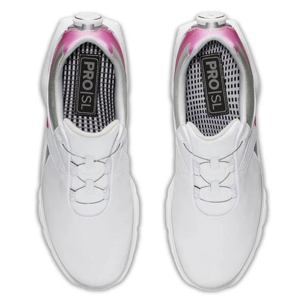 FootJoy Ladies Pro SL Boa Shoe White - Silver - Rose - Image 6