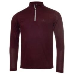 Gents Harlem ¼ Zip Top Burgundy