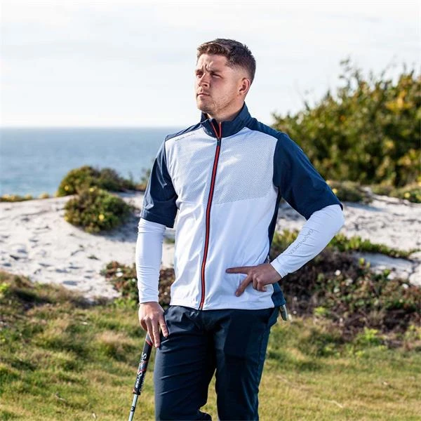 Galvin Green Gents Livingston Short Sleeve Jacket White - Navy - Orange (13) - Image 3