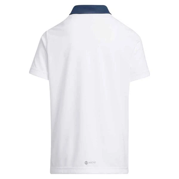 ADIDAS Junior - Boys Heat.Rdy Primeblue Polo Shirt Crew Navy - Blue Rush - White - Image 2