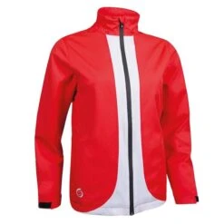 Ladies Montana Waterproof Jacket Red - White