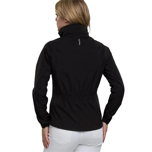 Ladies Olivia Hooded Waterproof Jacket Black - Metallic Silver - Image 2