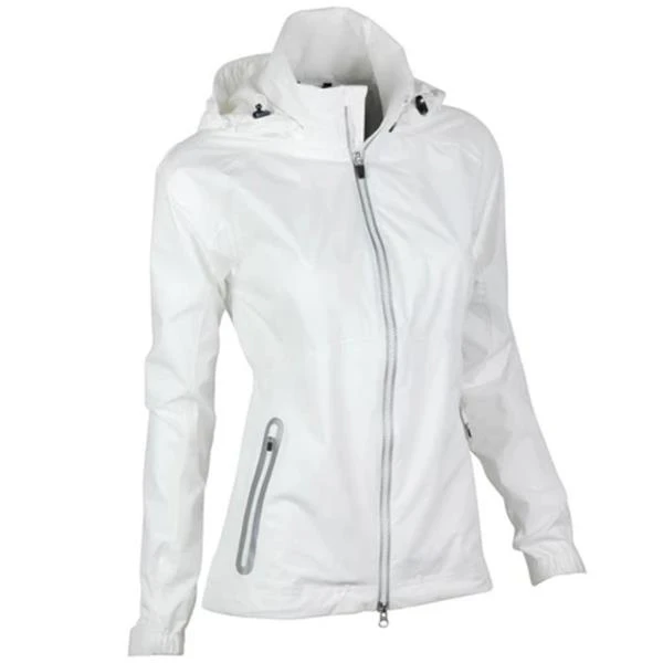 Ladies Olivia Hooded Waterproof Jacket White - Image 3