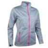 Ladies Tech-Lite Waterproof Jacket Silver - Magenta